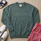 Funny Minimalist NICU Nurse Coding Graphic Sweatshirt - Blue Spruce Comfort Colors Sweatshirt | HugTee