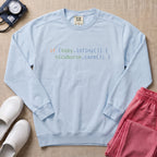 Funny Minimalist NICU Nurse Coding Graphic Sweatshirt - Chambray Comfort Colors Sweatshirt | HugTee