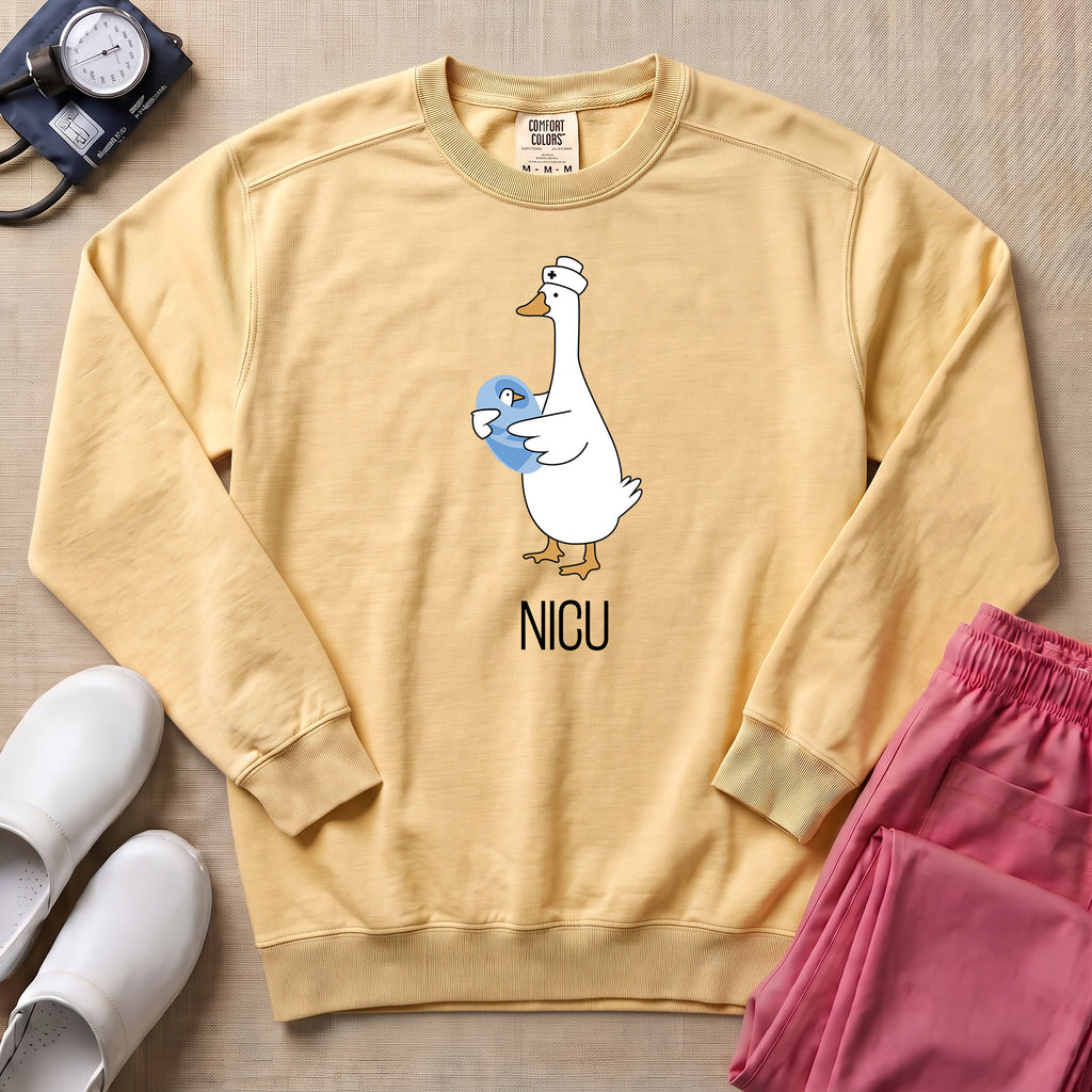 Cute Silly Goose NICU Nurse Sweatshirt - Butter Comfort Colors Sweatshirt | HugTee