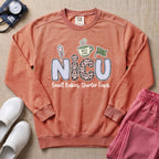 NICU Small Babies Shorter Fuses Funny Coffee Nurse Sweatshirt - Terracotta Comfort Colors Sweatshirt | HugTee