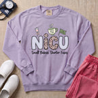 NICU Small Babies Shorter Fuses Funny Coffee Nurse Sweatshirt - Orchid Comfort Colors Sweatshirt | HugTee