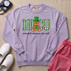 St. Patrick's Day NICU Bear Sweatshirt - Orchid Comfort Colors Sweatshirt | HugTee