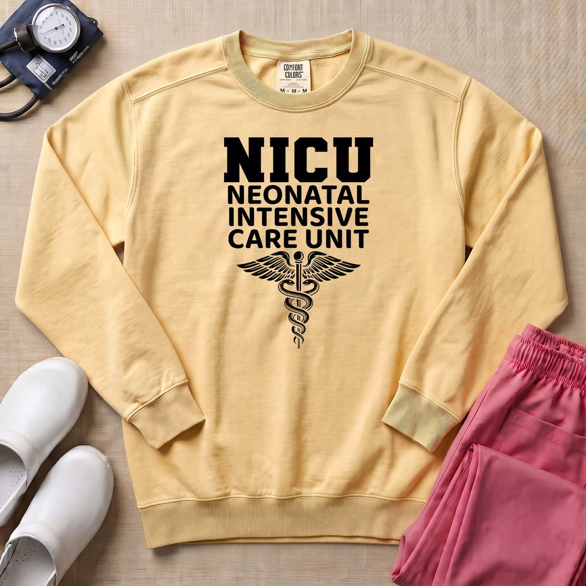 Classic NICU Neonatal Intensive Care Unit Sweatshirt - Butter Comfort Colors Sweatshirt | HugTee