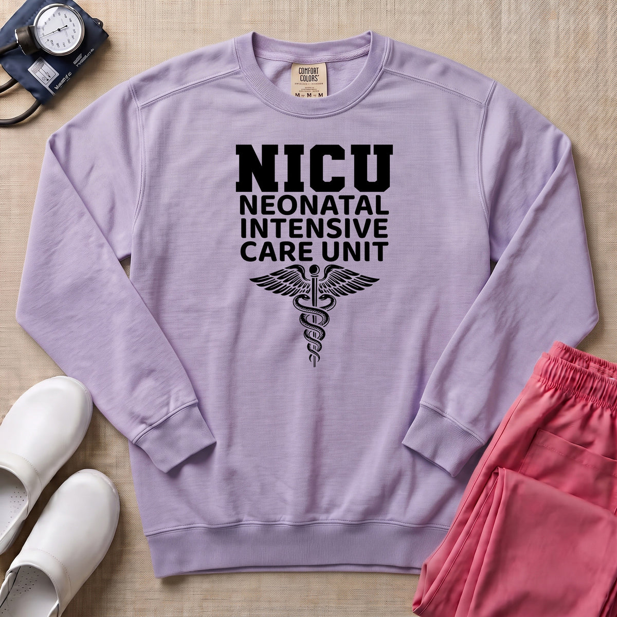 Classic NICU Neonatal Intensive Care Unit Sweatshirt - Orchid Comfort Colors Sweatshirt | HugTee