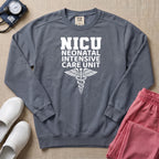Classic NICU Neonatal Intensive Care Unit Sweatshirt - Blue Jean Comfort Colors Sweatshirt | HugTee