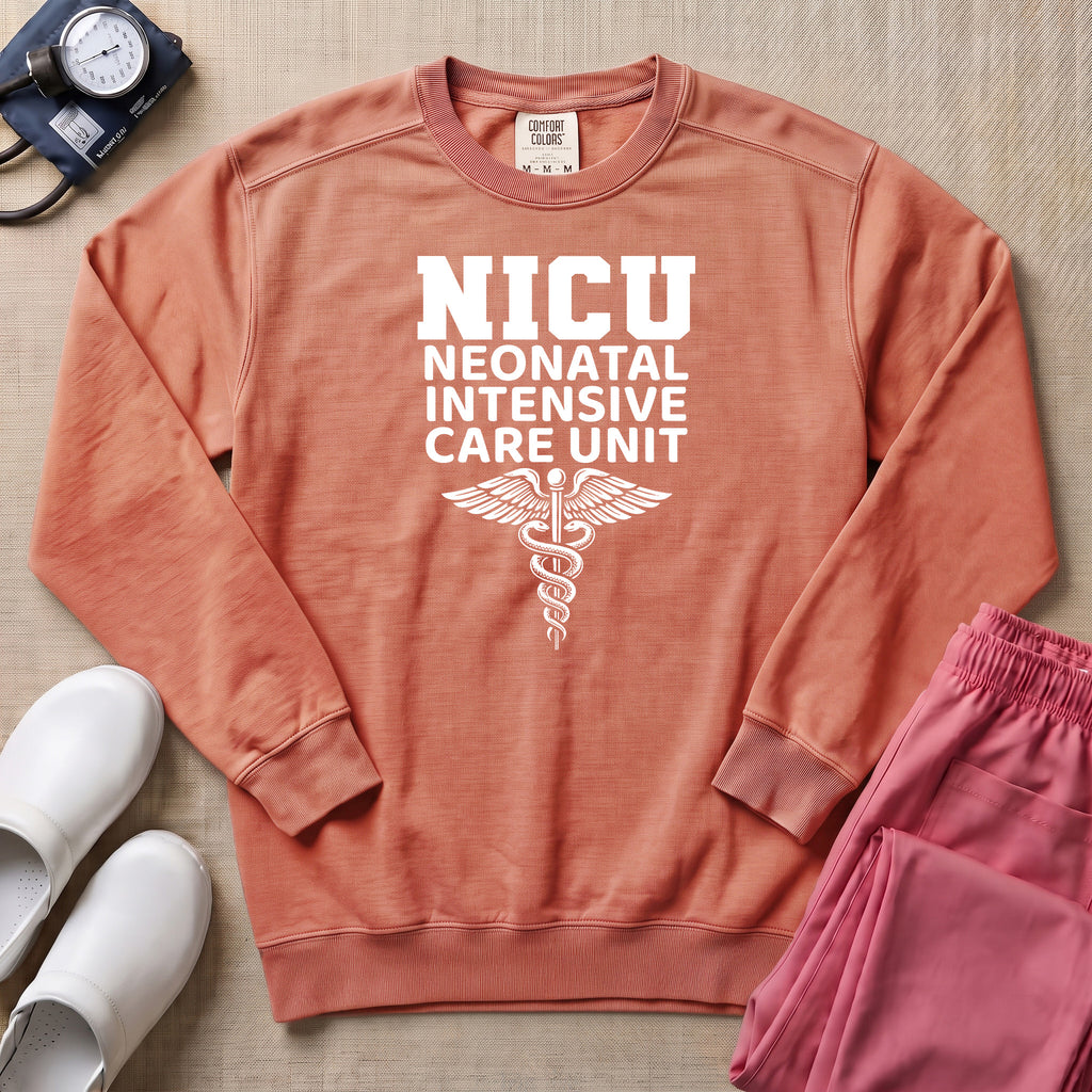 Classic NICU Neonatal Intensive Care Unit Sweatshirt - Terracotta Comfort Colors Sweatshirt | HugTee