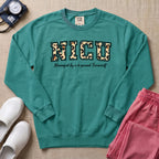 Funny Leopard Print NICU Nurse 4-Pound Terrorist Sweatshirt - Seafoam Comfort Colors Sweatshirt | HugTee