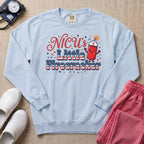 NICU's Little Firecracker 4th of July Nurse Sweatshirt - Chambray Comfort Colors Sweatshirt | HugTee