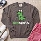 Funny NICUSAURUS Dinosaur Nurse Cute NICU Sweatshirt - Pepper Lifestyle Hero Mockup | HugTee