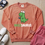 Funny NICUSAURUS Dinosaur Nurse Cute NICU Sweatshirt - Terracotta Comfort Colors Sweatshirt | HugTee