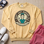 Funny Retro Night Shift Caffeine & Chaos Nurse Sweatshirt - Butter Comfort Colors Sweatshirt | HugTee