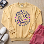 Retro Night Shift Thrive in Chaos Nurse Sweatshirt - Butter Comfort Colors Sweatshirt | HugTee