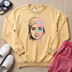 Nurse Hero Word Art Face Sweatshirt - Butter Comfort Colors Sweatshirt | HugTee