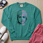 Nurse Hero Word Art Face Sweatshirt - Seafoam Comfort Colors Sweatshirt | HugTee