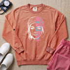Nurse Hero Word Art Face Sweatshirt - Terracotta Comfort Colors Sweatshirt | HugTee