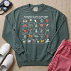 Funny Nursing Slang Alphabet Sweatshirt - Blue Spruce Comfort Colors Sweatshirt | HugTee