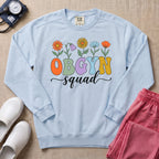 OBGYN Squad Retro Floral Sweatshirt - Chambray Comfort Colors Sweatshirt | HugTee