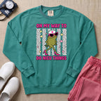 Funny Sassy Frog On My Way To Do NICU Things Nurse Sweatshirt - Seafoam Comfort Colors Sweatshirt | HugTee