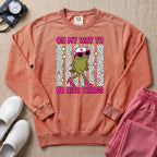 Funny Sassy Frog On My Way To Do NICU Things Nurse Sweatshirt - Terracotta Comfort Colors Sweatshirt | HugTee