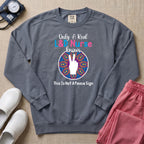 Only A Real L&D Nurse Knows This Is Not A Peace Sign Sweatshirt - Blue Jean Comfort Colors Sweatshirt | HugTee