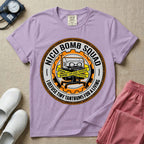 Neonatal Intensive Care Unit NICU nurse t-shirt with funny bomb squad defusing tiny tantrums graphic in orchid color.