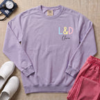 Funny Womb Service We Deliver Stork L&D Two-Sided Personalized Sweatshirt - Orchid Comfort Colors Sweatshirt | HugTee