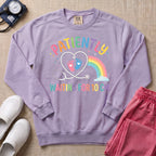 Patiently Waiting For 10 CM Rainbow L&D Nurse Midwife Sweatshirt - Orchid Comfort Colors Sweatshirt | HugTee