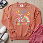 Patiently Waiting For 10 CM Rainbow L&D Nurse Midwife Sweatshirt - Terracotta Comfort Colors Sweatshirt | HugTee
