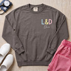Funny Womb Service We Deliver Stork L&D Two-Sided Personalized Sweatshirt - Pepper Comfort Colors Sweatshirt | HugTee