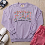 Floral PICU Pediatric Intensive Care Unit Nurse Sweatshirt - Orchid Comfort Colors Sweatshirt | HugTee
