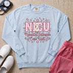 Cute Pink Gingham Duck NICU Nurse Sweatshirt - Chambray Comfort Colors Sweatshirt | HugTee