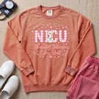 Cute Pink Gingham Duck NICU Nurse Sweatshirt - Terracotta Comfort Colors Sweatshirt | HugTee