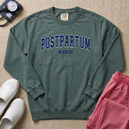 Classic Collegiate Postpartum Nurse Sweatshirt - Blue Spruce Comfort Colors Sweatshirt | HugTee