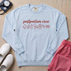 Postpartum Crew Minimalist Icon Nurse Sweatshirt - Chambray Comfort Colors Sweatshirt | HugTee