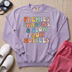 Premies Swaddles & Slow Flow Bottles Retro NICU Sweatshirt - Orchid Comfort Colors Sweatshirt | HugTee