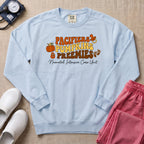 Pacifiers Pumpkins & Preemies Retro Fall NICU Sweatshirt - Chambray Comfort Colors Sweatshirt | HugTee