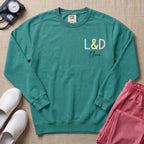 Funny Womb Service We Deliver Stork L&D Two-Sided Personalized Sweatshirt - Seafoam Comfort Colors Sweatshirt | HugTee