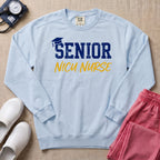 Senior NICU Nurse Collegiate Sweatshirt - Chambray Comfort Colors Sweatshirt | HugTee