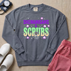 Shenanigans & Scrubs St. Patrick's Day Funny Nurse Gift Sweatshirt - Blue Jean Comfort Colors Sweatshirt | HugTee