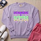 Shenanigans & Scrubs St. Patrick's Day Funny Nurse Gift Sweatshirt - Orchid Comfort Colors Sweatshirt | HugTee