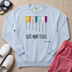 Funny Size Matters IV Gauge Medical Humor Sweatshirt - Chambray Comfort Colors Sweatshirt | HugTee