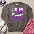 Strong Micro Preemie Mom Purple Ribbon NICU Sweatshirt - Pepper Lifestyle Hero Mockup | HugTee