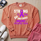 Strong Micro Preemie Mom Purple Ribbon NICU Sweatshirt - Terracotta Comfort Colors Sweatshirt | HugTee