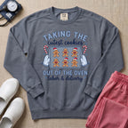 Taking The Cutest Cookies Out Of The Oven Labor and Delivery Christmas Nurse Sweatshirt - Blue Jean Comfort Colors Sweatshirt | HugTee