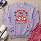 The NICU Is My Jam Retro Strawberry Nurse Sweatshirt - Orchid Comfort Colors Sweatshirt | HugTee