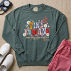 Tiny Humans Are My Favorite Retro NICU Nurse Sweatshirt - Blue Spruce Comfort Colors Sweatshirt | HugTee