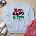 Tiny Mighty And Free Juneteenth NICU Nurse Sweatshirt - Chambray Comfort Colors Sweatshirt | HugTee