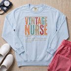 Retro Vintage Nurse Definition Sweatshirt - Chambray Comfort Colors Sweatshirt | HugTee