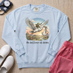 L&D We Deliver At Dawn Stork And Frog Nurse Sweatshirt - Chambray Comfort Colors Sweatshirt | HugTee