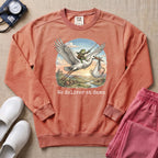 L&D We Deliver At Dawn Stork And Frog Nurse Sweatshirt - Terracotta Comfort Colors Sweatshirt | HugTee